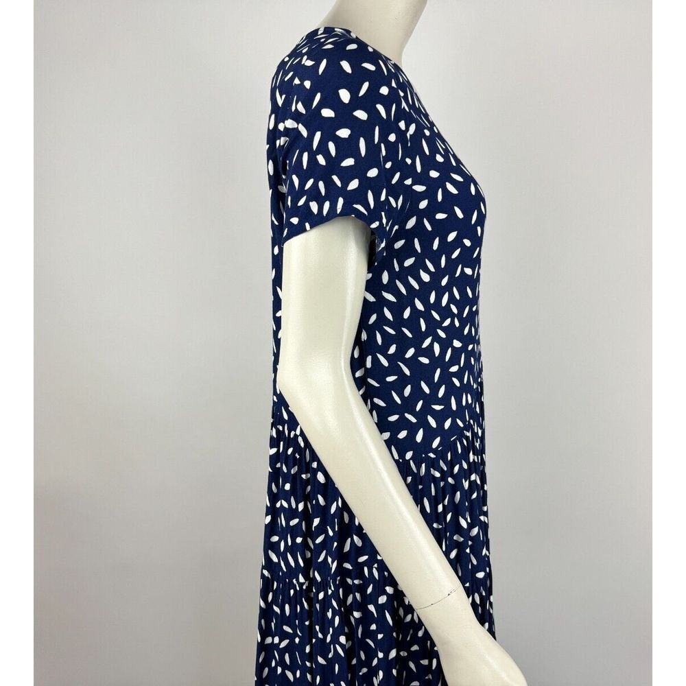 Mister Zimi Short Sleeve Maxi Dress Women 4 EUC Scoop‎ Neck Blue Lightweight - Picture 14 of 16
